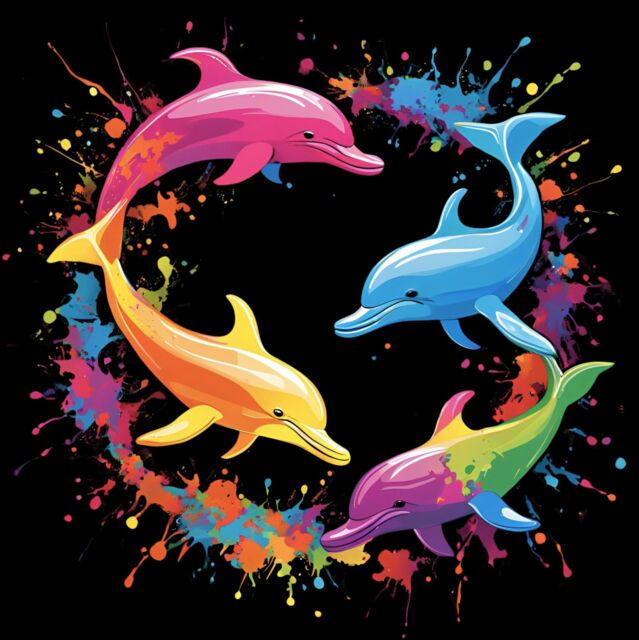 Animal Paint Splash Apparel Dolphins