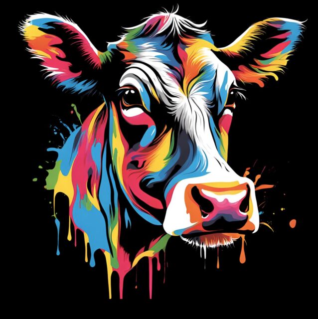 Animal Paint Splatter Apparel Cow