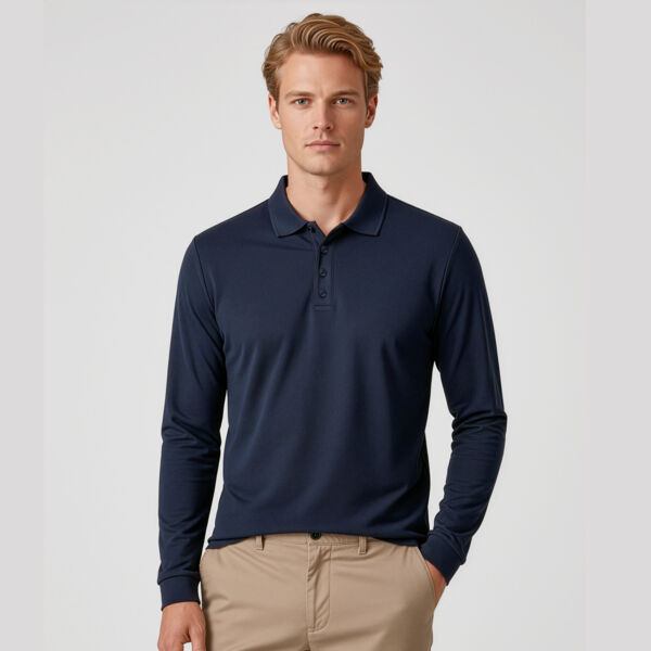 Biz Collection Mens Action Long Sleeve Polo Thumbnail