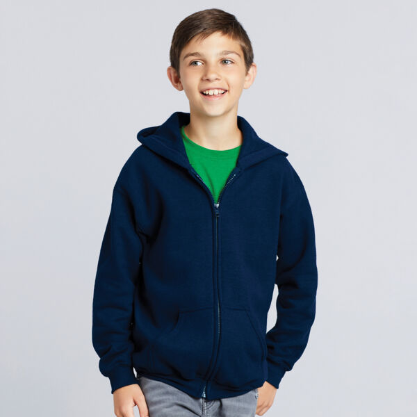 Gildan Heavy Blend Youth Full Zip Hooded Sweatshirt Thumbnail