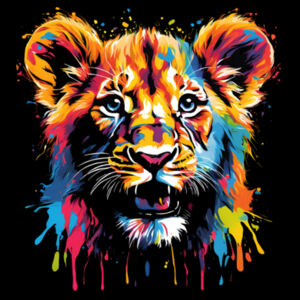 Vibrant Colourful Paint Splatter | Tiger Cub - Womens Crop Tee Design