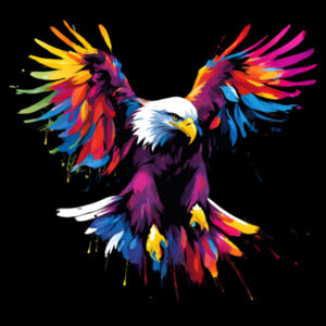 Vibrant Colourful Paint Splatter | Soaring Eagle - Womens Maple T-Shirt Design