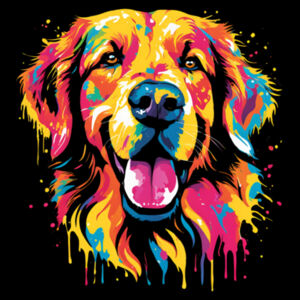 Vibrant Colorful Paint Splatter | Dog - Womens Crop T-Shirt Design