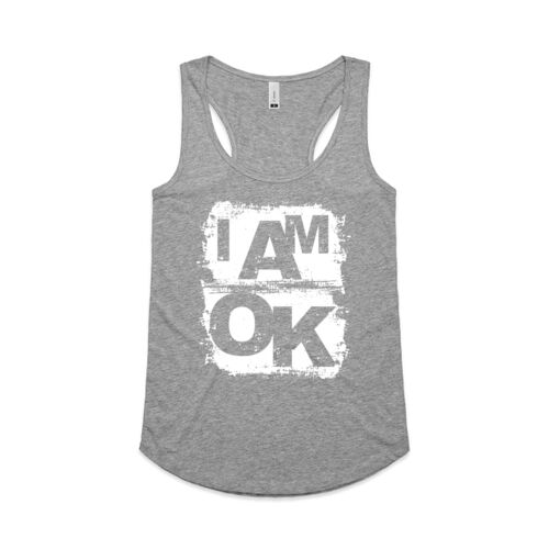 I AM OK - Womens Racerback Singlet Thumbnail