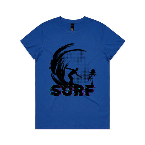 Beach Bum Surfs Up Guys - Womens Maple T-Shirt Thumbnail
