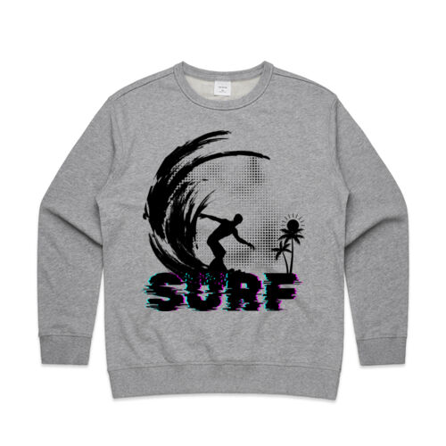 Beach Bum Surfs Up Guys - Womens Premium Crew Thumbnail