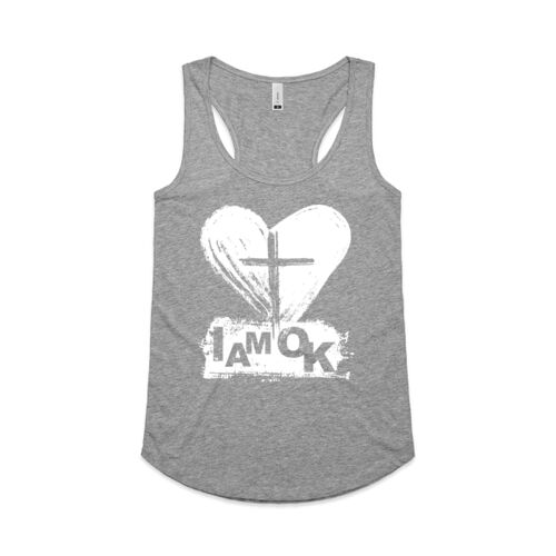 I AM OK Faith - Womens Racerback Singlet Thumbnail