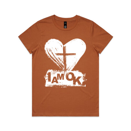 I AM OK Faith - Womens Maple T-Shirt Thumbnail