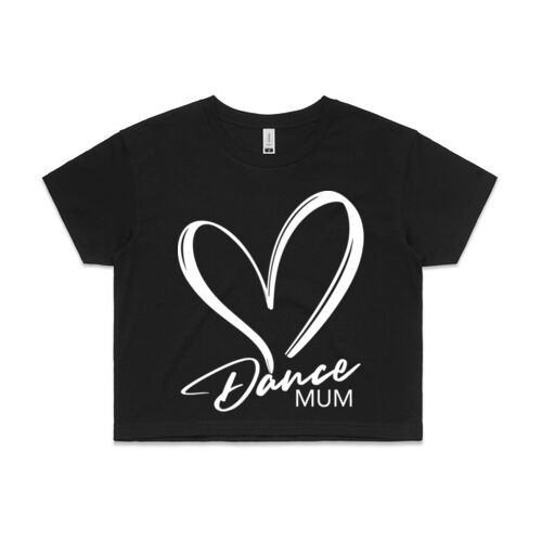 DANCE MUM HEART - Womens Crop T-Shirt Thumbnail