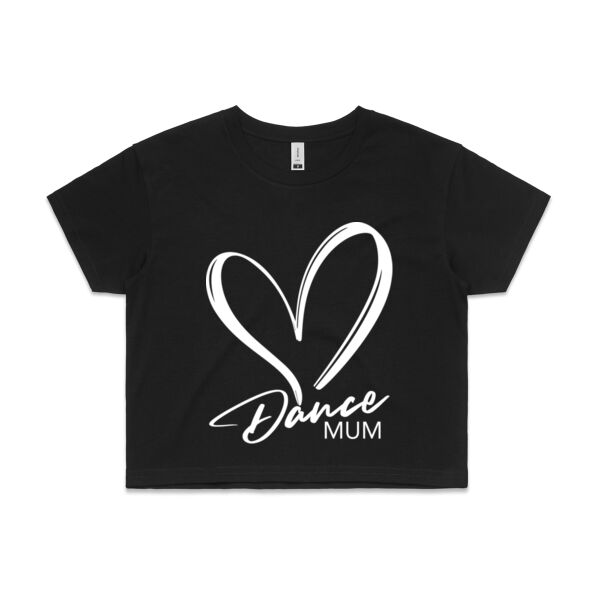 DANCE MUM HEART - Womens Crop T-Shirt Thumbnail