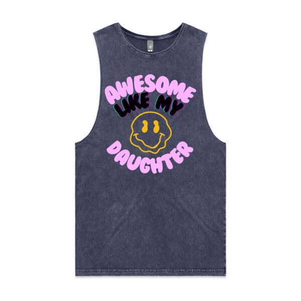 AWESOME LIKE MY DAUGHTER - Mens Stone Wash Barnard Tank Thumbnail