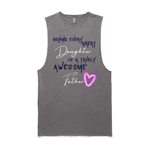 BEHIND EVERY GREAT DAUGHTER - Mens Stone Wash Barnard Tank Thumbnail