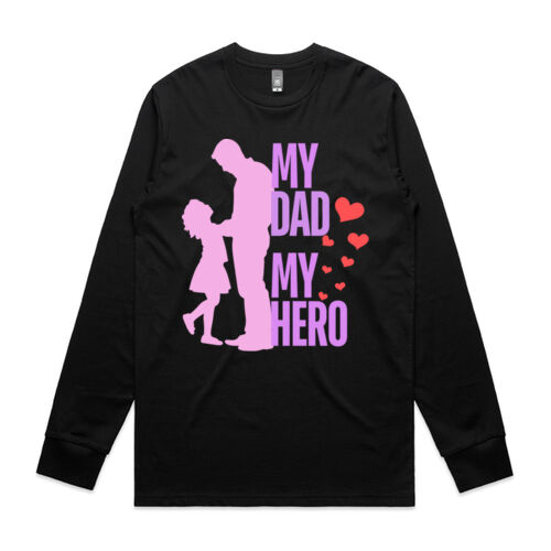 MY DAD MY HERO HEARTS - Mens Longsleeved T-Shirt Thumbnail
