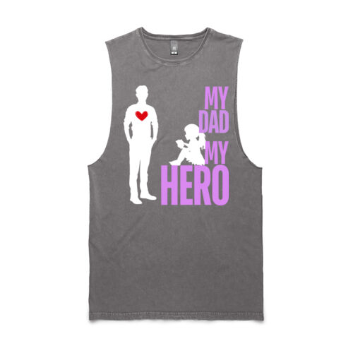 MY DAD MY HERO BUTTERFLY - Mens Stone Wash Barnard Tank Thumbnail