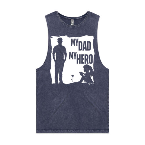MY DAD MY HERO FLOWER -  Stone Wash Barnard Tank Thumbnail