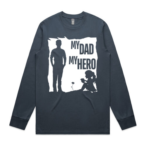 MY DAD MY HERO FLOWER - Mens Longsellve T-Shirt Thumbnail