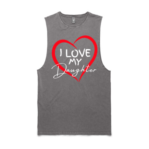 I LOVE MY DAUGHTER - Mens Stone Wash Barnard Tank Thumbnail