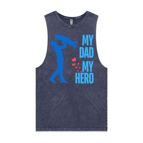 MY DAD MY HERO PLAYING - Mens Stone Wash Tank Thumbnail