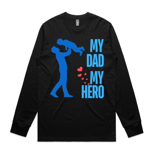 MY DAD MY HERO PLAYING - Mens T-Shirt Longsleeve Thumbnail