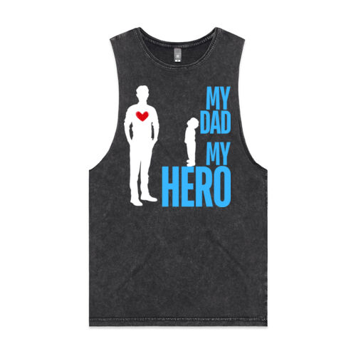MY DAD MY HERO LOOK - Mens Stone Wash Barnard Tank Thumbnail