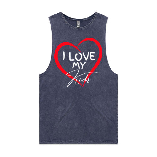 I LOVE MY KIDS - Mens Stone Wash Barnard Tank Thumbnail