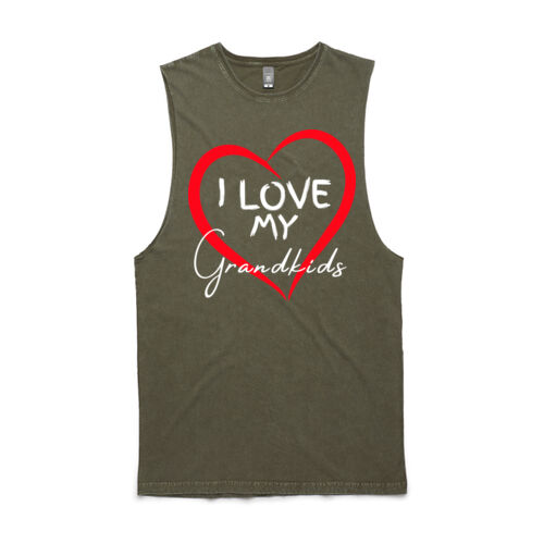 I LOVE MY GRANDKIDS - Mens Stone Wash Barnard Tank Thumbnail