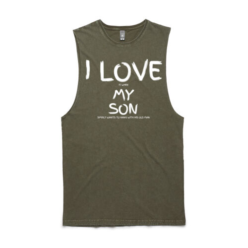 I LOVE MY SON HANG WITH ME - Mens Stone Wash Barnard Tank Thumbnail