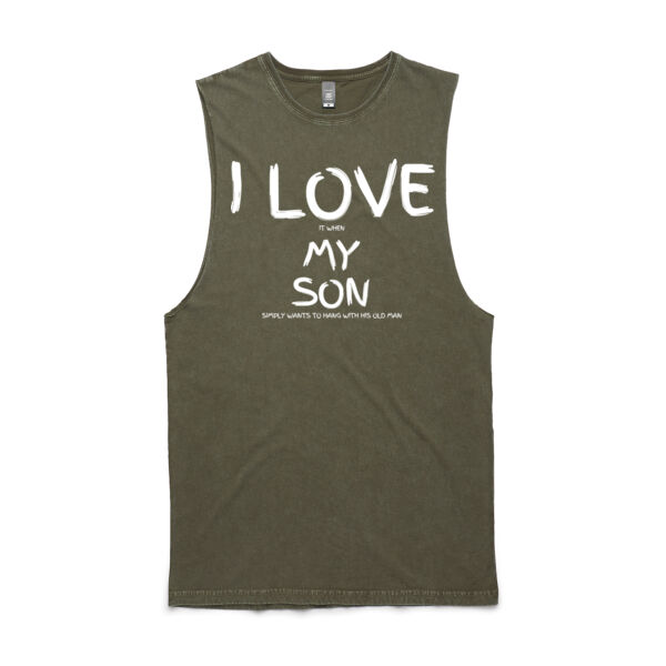 I LOVE MY SON HANG WITH ME - Mens Stone Wash Barnard Tank Thumbnail