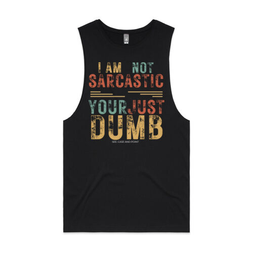I AM NOT SARCASTIC VINTAGE - Mens Barnard Tank Thumbnail