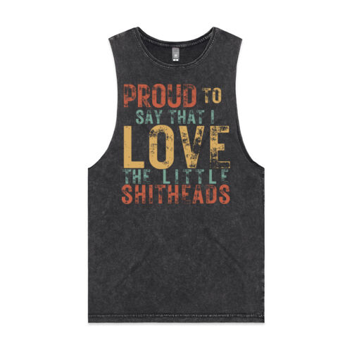 LOVE THE LITTLE SHITHEADS VINTAGE - Mens Stone Wash Barnard Tank Thumbnail