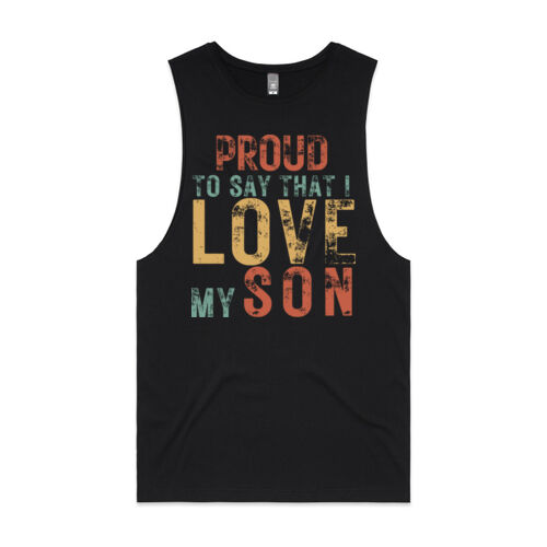 I LOVE MY SON VINTAGE - Mens Barnard Tank Thumbnail