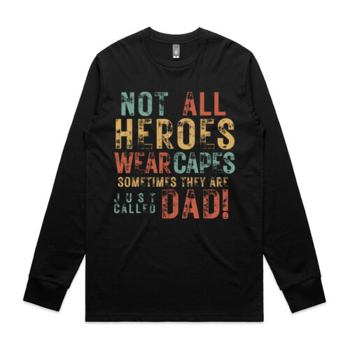 NOT ALL HEROES WEAR CAPES VINTAGE - Mens Staple Longsleeve T-Shirt Thumbnail