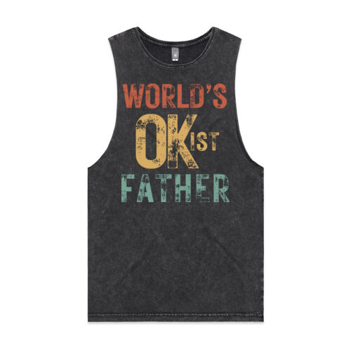 WOLRDS OKIST FATHER VINTAGE - Mens Stone Wash Barnard Tank Thumbnail