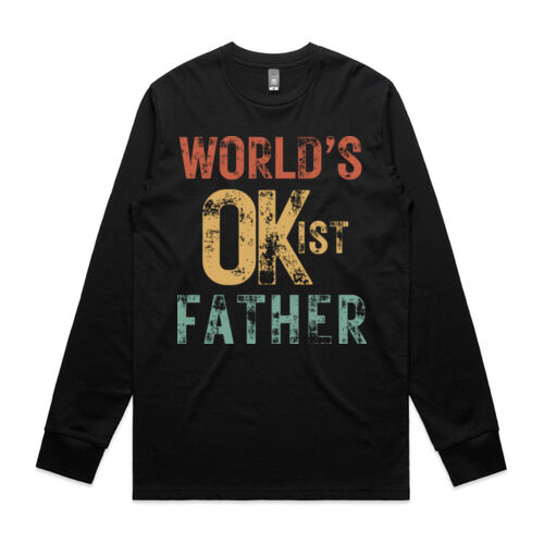 WORLDS OKIST FATHER VINTAGE - Mens Staple Longsleeve T-Shirt Thumbnail