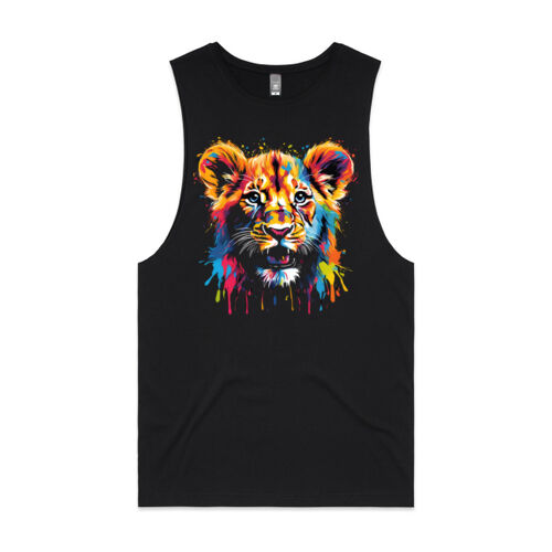 Vibrant Colourful Paint Splatter | Tiger Cub - Mens Barnard Tank Thumbnail