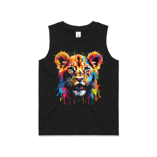 Vibrant Colourful Paint Splatter | Tiger Cub - Kids Barnard Tank Thumbnail