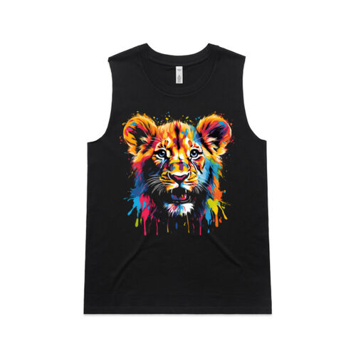 Vibrant Colourful Paint Splatter | Tiger Cub - Womens Upside Tank Thumbnail