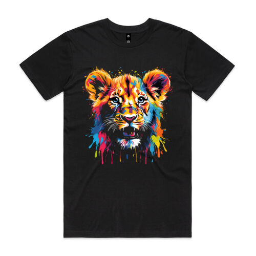 Vibrant Colourful Paint Splatter | Tiger Cub - Mens Staple T-Shirt Thumbnail