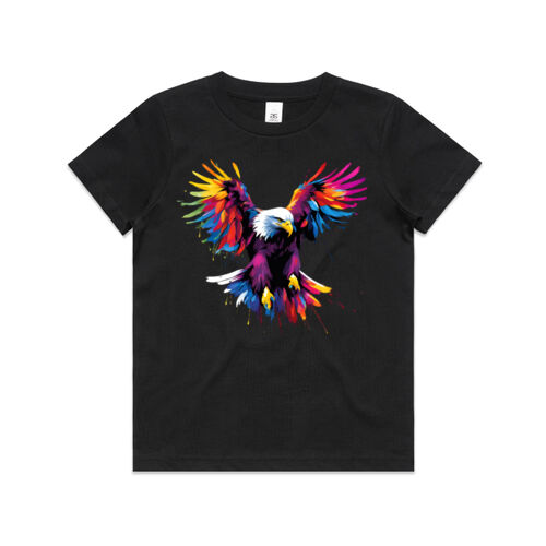 Vibrant Colourful Paint Splatter | Soaring Eagle - Kids T-Shirt Thumbnail
