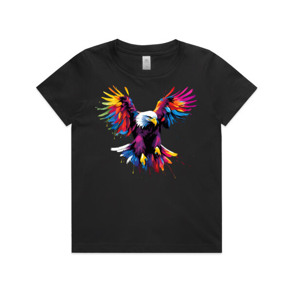 Vibrant Colourful Paint Splatter | Soaring Eagle - Kids T-Shirt Thumbnail