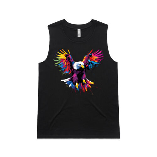 Vibrant Colourful Paint Splatter | Soaring Eagle - Womens Upside Tank Thumbnail