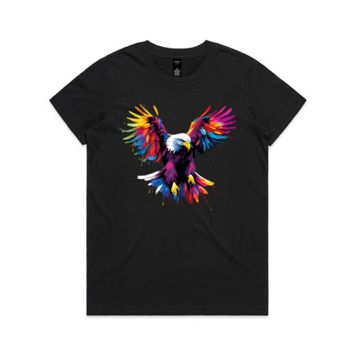Vibrant Colourful Paint Splatter | Soaring Eagle - Womens Maple T-Shirt Thumbnail