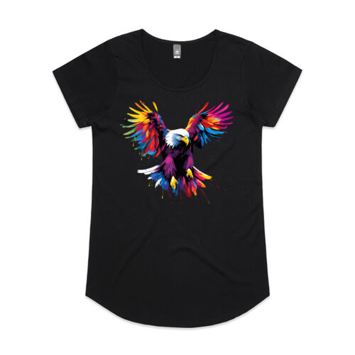 Vibrant Colourful Paint Splatter | Soaring Eagle - Womens Mali T-Shirt Thumbnail