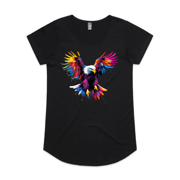 Vibrant Colourful Paint Splatter | Soaring Eagle - Womens Mali T-Shirt Thumbnail