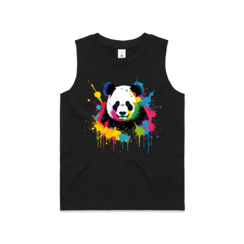 Vibrant Colorful Paint Splatter | Panda - Kids Barnard Tank Thumbnail