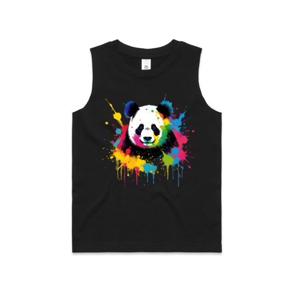 Vibrant Colorful Paint Splatter | Panda - Kids Barnard Tank Thumbnail