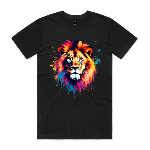 Vibrant Colorful Paint Splatter | Lion - Mens Staple T-Shirt Thumbnail