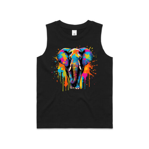 Vibrant Colorful Paint Splatter | Elephant - Kis Barnard Tank Thumbnail