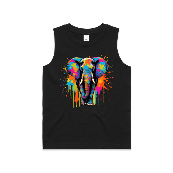 Vibrant Colorful Paint Splatter | Elephant - Kis Barnard Tank Thumbnail