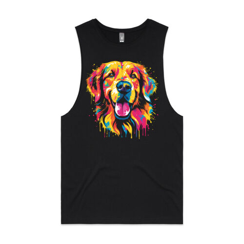 Vibrant Colorful Paint Splatter | Dog - Mens Barnard Tank Thumbnail